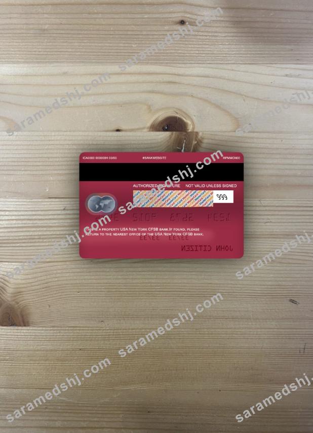 USA New York CFSB bank mastercard photolook back
